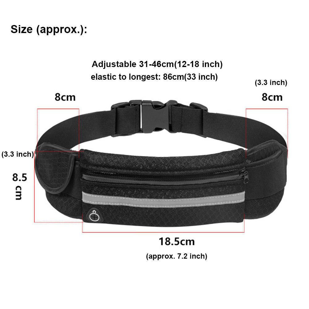 Sports Bag Running Waist Bag Pocket Bag Outdoor Jogging Cycling Running Bag Waterproof Adjustable Anti-theft Pack Sport Belt Bag Enfom Clothing