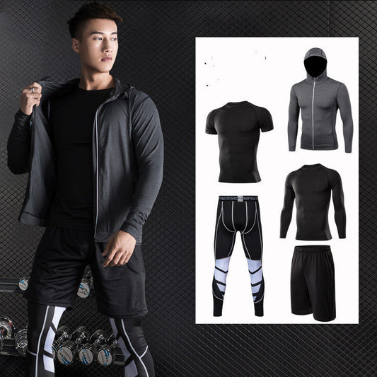 Sports Suit Men's Long-sleeved Trousers Gym Suit Running Training Sports Fitness Tight Enfom Clothing