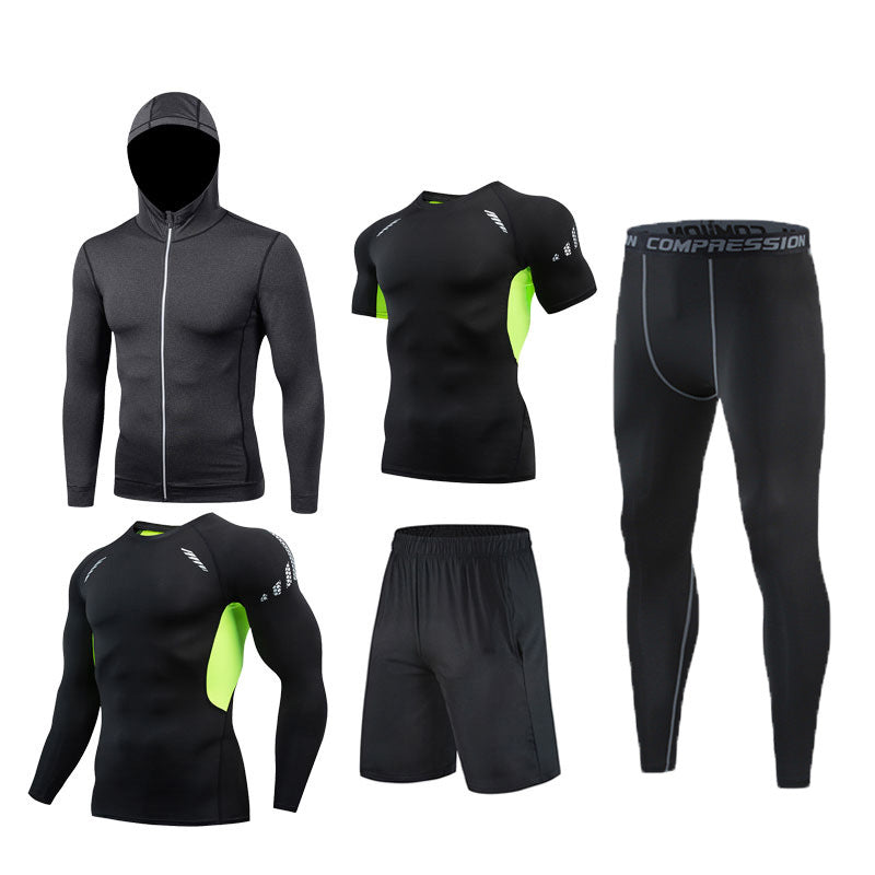 Sports Suit Men's Long-sleeved Trousers Gym Suit Running Training Sports Fitness Tight Enfom Clothing