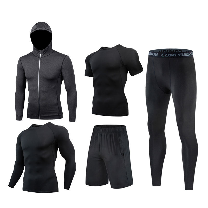 Sports Suit Men's Long-sleeved Trousers Gym Suit Running Training Sports Fitness Tight Enfom Clothing