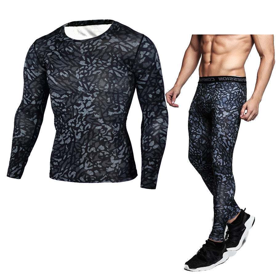 Sports suit men's running quick-drying long-sleeved trousers Enfom Clothing