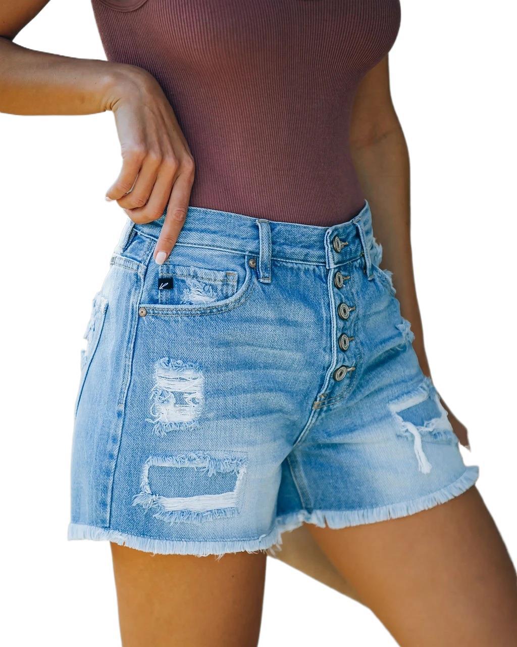 Summer Casual Denim Straight Leg Pants High Waist Denim Shorts Enfom Clothing