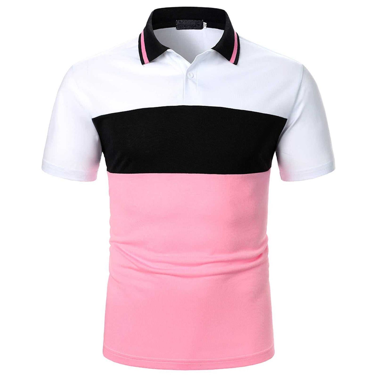 Summer V-neck Muscular Sport Polo Shirts With Solid-color Enfom Clothing