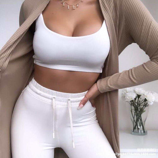 Tanks and Pants Set Women Sport Tracksuit Crop Top Leggings Enfom Clothing