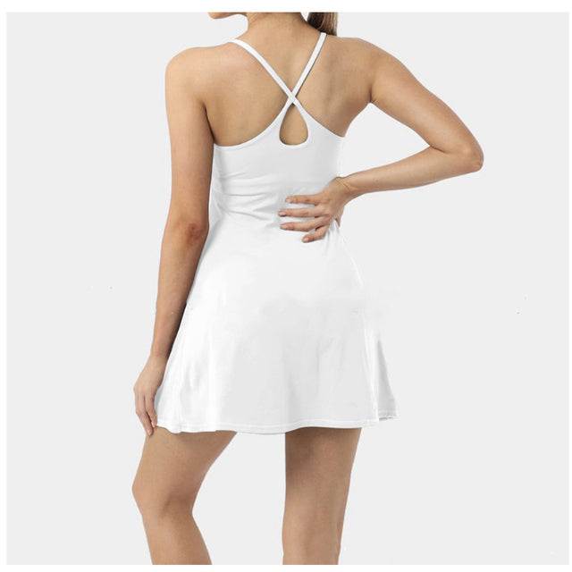 tennis dress women slip dresses sport halter skirt shorts