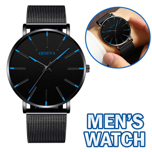 Waterproof Men's Watch Stainless Steel Quartz Analog Wristwatches Sport Fashion Enfom Clothing