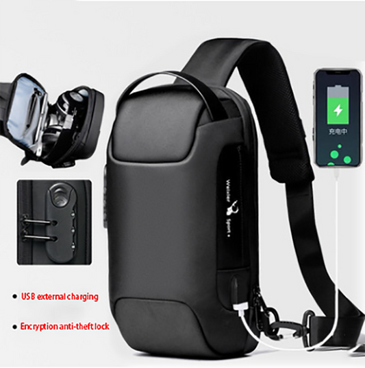 Waterproof USB Anti-theft Bag Men Oxford Crossbody Shoulder Bag Sling Multifunction Short Travel Messenger Chest Pack Enfom Clothing