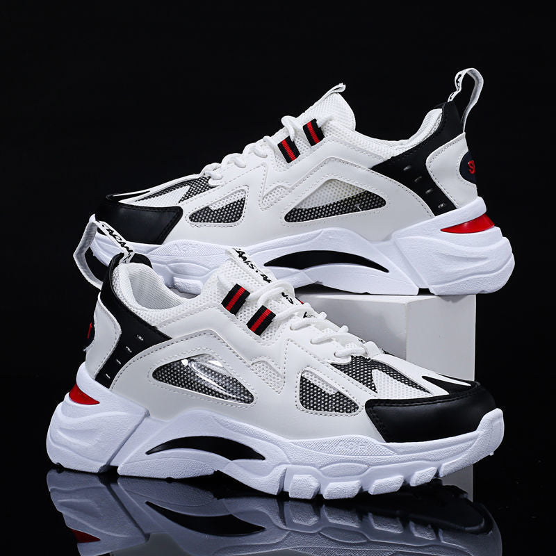 White Sneakers Men Non Slip Walking Running Shoes Sports Enfom Clothing