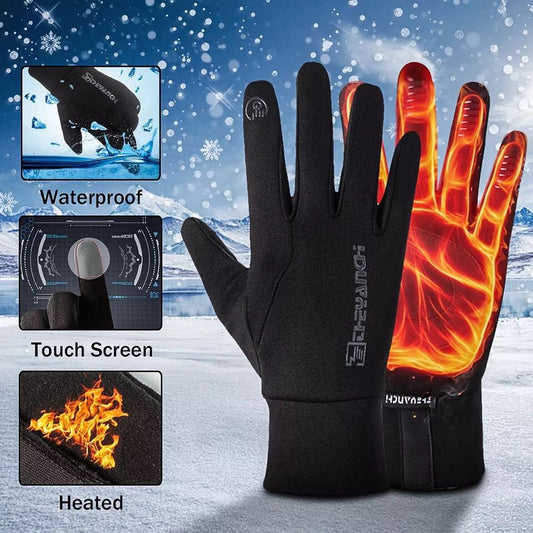 Winter Antiskid Windproof Women Glove Outdoor Sport Fishing Cycling Touchscreen Waterproof Thermal Motorcycle Ski Men Gloves Enfom Clothing