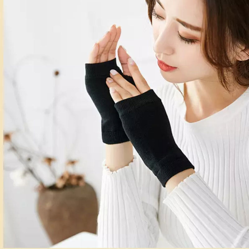 Winter Cotton Gloves Half Finger Sports Fingerless Gloves Knitted Enfom Clothing