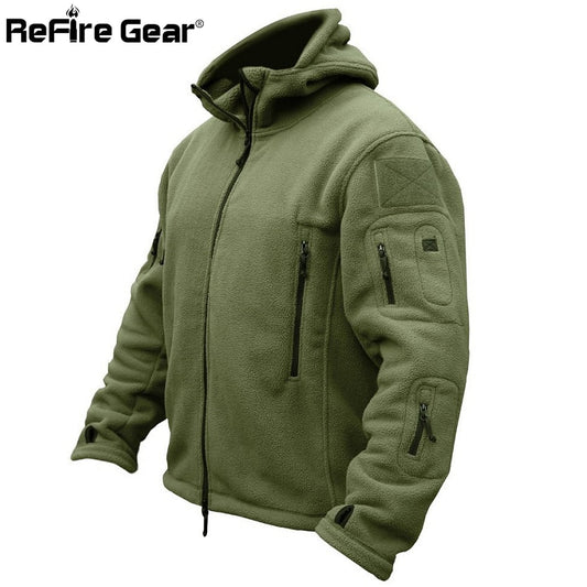 Winter Military Tactical Fleece Jacket Men Warm Polar Army Clothes Multiple Pocket Outerwear Casual Thermal Hoodie Coat Jackets Enfom Clothing