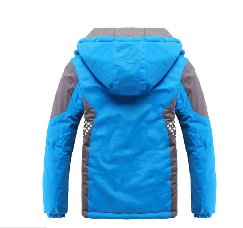 Winter Warm Fleece Padded Thick Child Coat Waterproof Contrast Detachable Hood Zipper Girls Boys Jackets Kids Outfits 3-12 Years Enfom Clothing