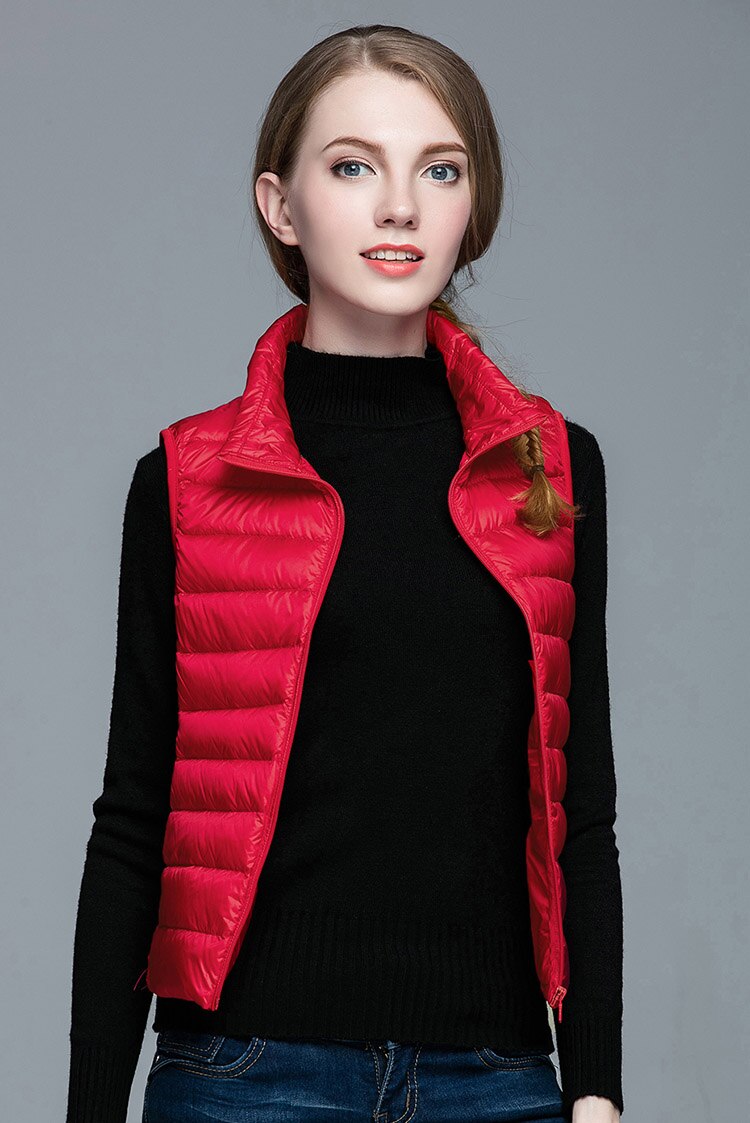 Winter Women 90% White Duck Down Vest Ultra Light Vest Jacket Autumn Winter Sleeveless Coat Waistcoat Enfom Clothing