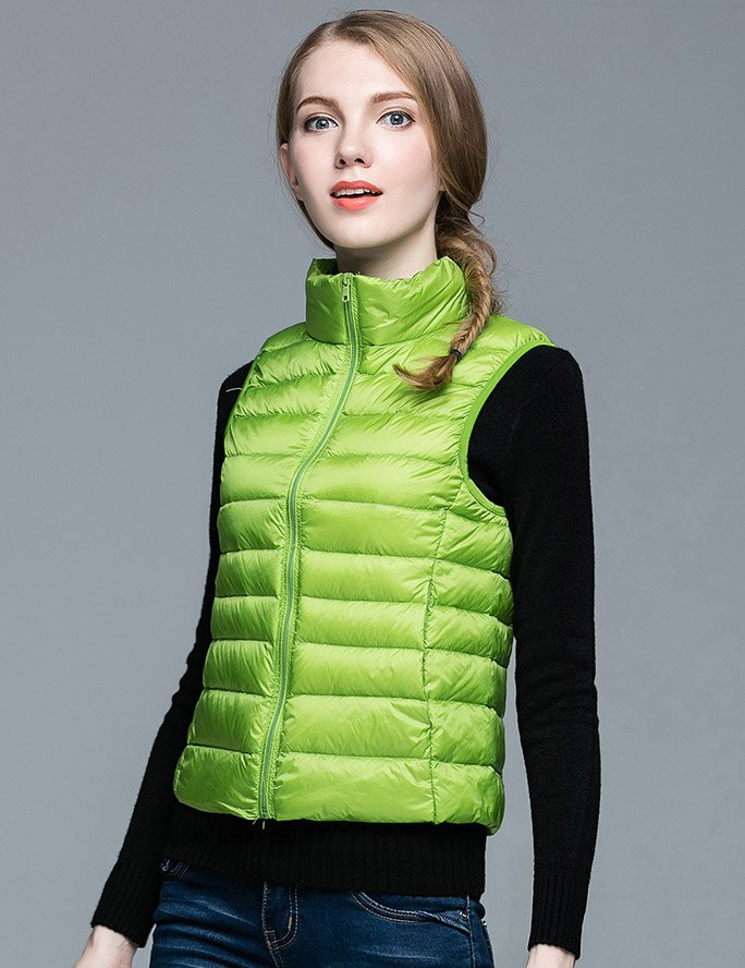 Winter Women 90% White Duck Down Vest Ultra Light Vest Jacket Autumn Winter Sleeveless Coat Waistcoat Enfom Clothing