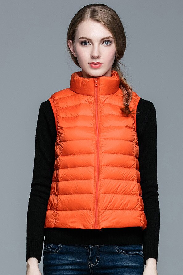 Winter Women 90% White Duck Down Vest Ultra Light Vest Jacket Autumn Winter Sleeveless Coat Waistcoat Enfom Clothing