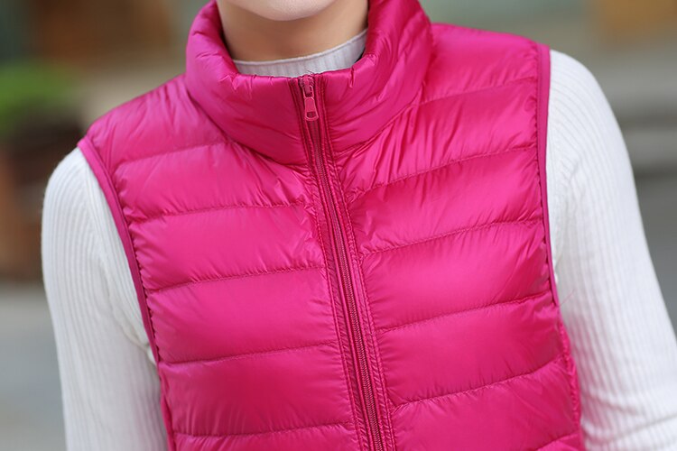 Winter Women 90% White Duck Down Vest Ultra Light Vest Jacket Autumn Winter Sleeveless Coat Waistcoat Enfom Clothing