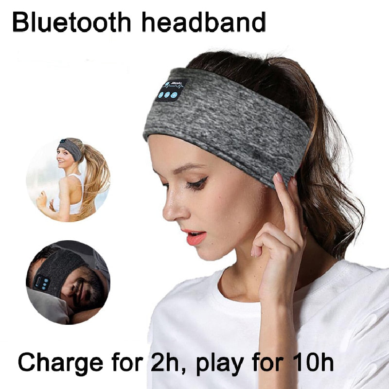 Wireless Bluetooth Music Headband Running Sport Elastic Sweatband Headbands Sleeping Headwear Headphone Speaker Headset Enfom Clothing