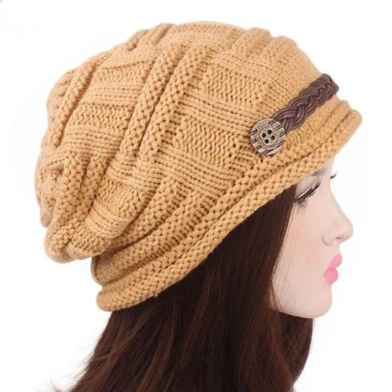 Woman knitted Caps earmuffs hat, fashion winter pure manual warm cap, four color, Christmas gift. Enfom Clothing