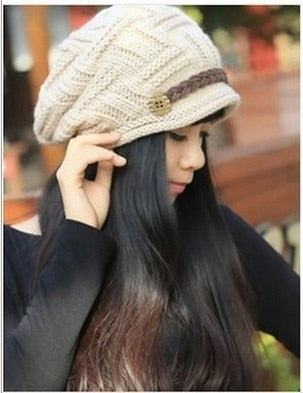 Woman knitted Caps earmuffs hat, fashion winter pure manual warm cap, four color, Christmas gift. Enfom Clothing