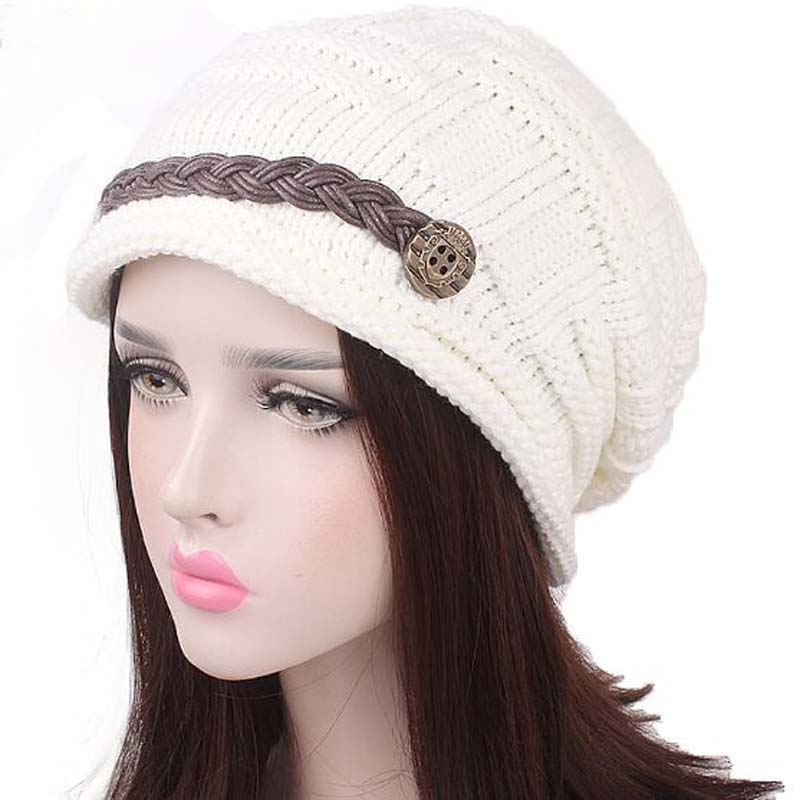 Woman knitted Caps earmuffs hat, fashion winter pure manual warm cap, four color, Christmas gift. Enfom Clothing