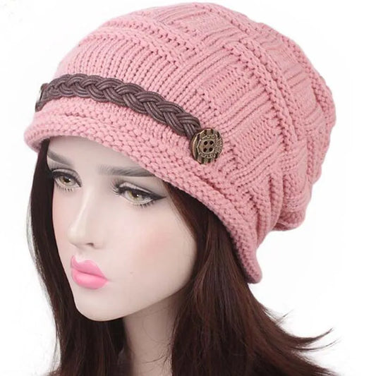 Woman knitted Caps earmuffs hat, fashion winter pure manual warm cap, four color, Christmas gift. Enfom Clothing