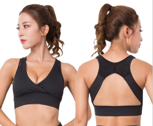 Women's quick-drying sports bra women's yoga clothing Shock-collecting V-neck sexy fitness sports underwear Enfom Clothing