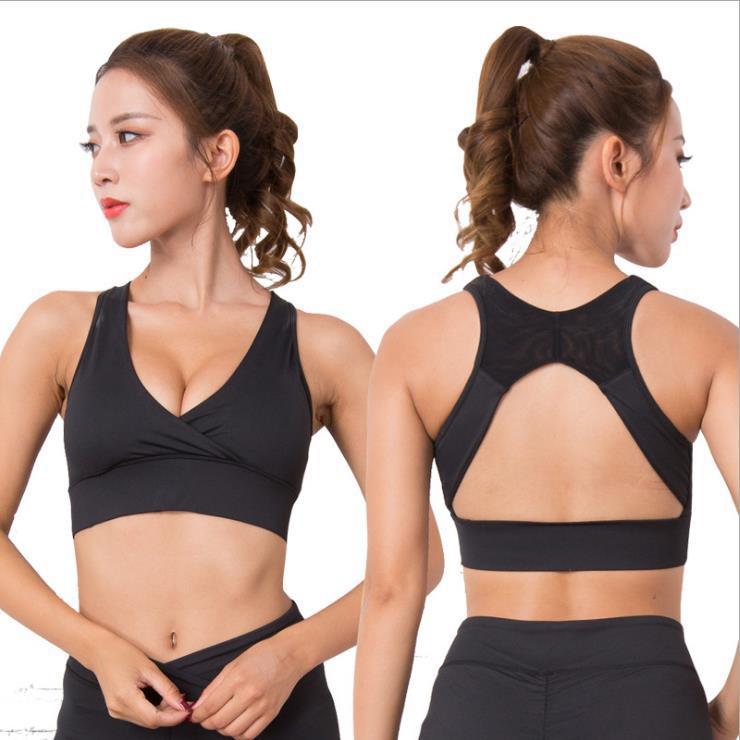 Women's quick-drying sports bra women's yoga clothing Shock-collecting V-neck sexy fitness sports underwear Enfom Clothing