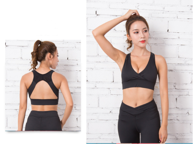 Women's quick-drying sports bra women's yoga clothing Shock-collecting V-neck sexy fitness sports underwear Enfom Clothing