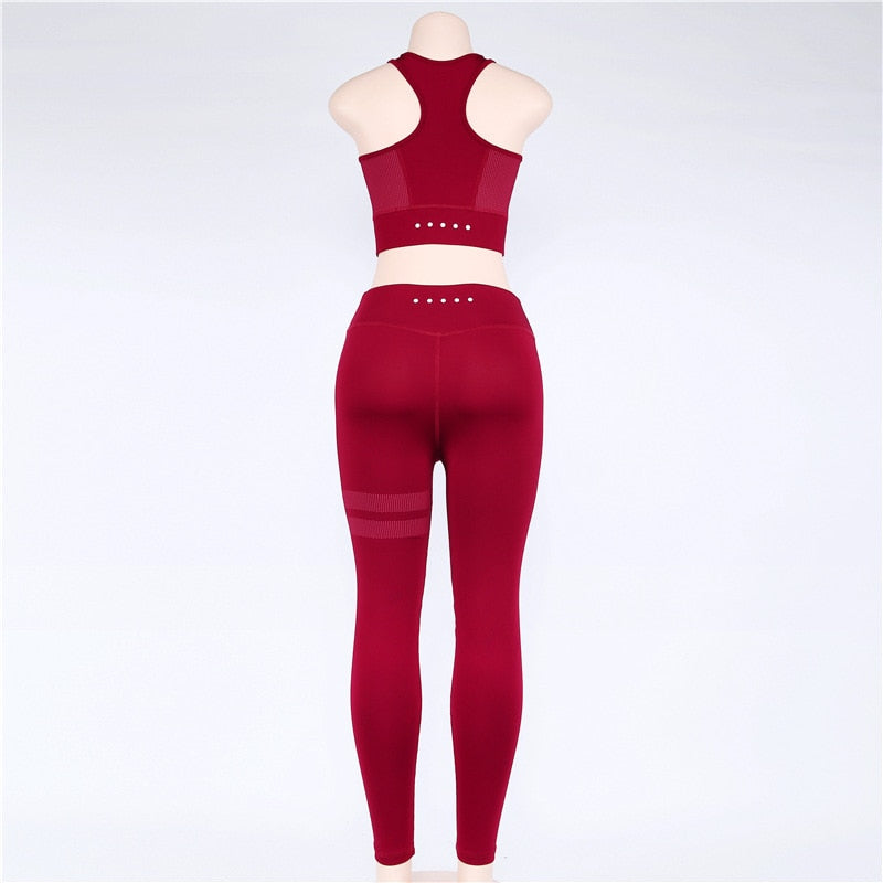 Women sport Suit Gym Yoga Sets 2 Pieces Women Sportwear Yoga Set Fitness Sportwear Workout Set Fitness Yoga Wear Enfom Clothing