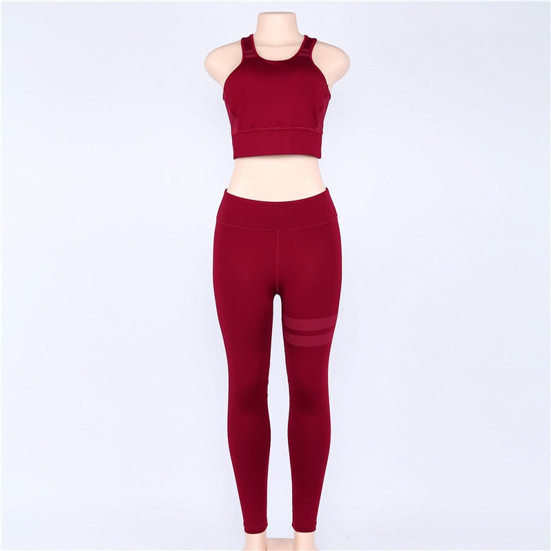 Women sport Suit Gym Yoga Sets 2 Pieces Women Sportwear Yoga Set Fitness Sportwear Workout Set Fitness Yoga Wear Enfom Clothing