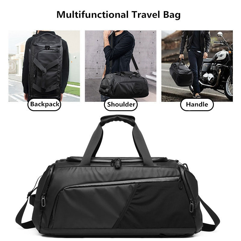 XC Men Gym Bag Large Travel Training Fitness Workout Sports Bag Backpack Waterproof Dry Wet Shoulder Laptop Bag 52x20x20cm T8839 Enfom Clothing