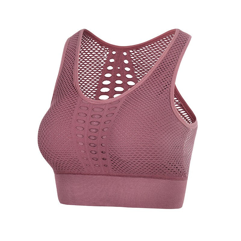 XS-XL Seamless Sports Bra Top Fitness Women Racerback Running Crop Tops Pink Workout Padded Yoga Bra High Impact Activewear Enfom Clothing