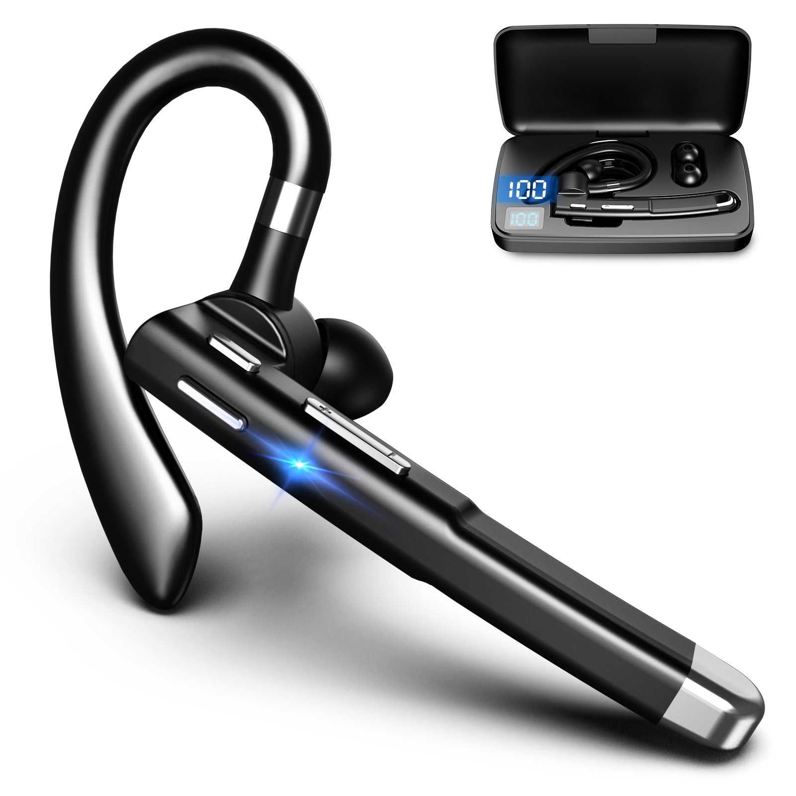 YYK520 Bluetooth Wireless Earphone 5.1 Noise Reduction Sport Waterproof Digital Display Business Headset Enfom Clothing