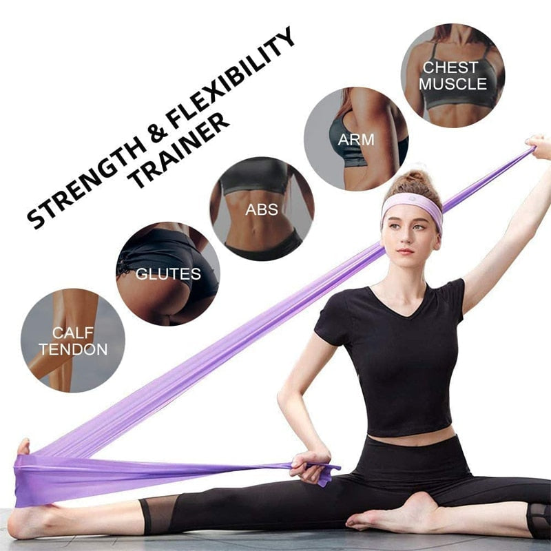 Yoga Belts Elasticity Pilates 150cm *15cm Exercise Training Resistance Bands Gym Sport Accessories Stretch Strap Leg Fitness Enfom Clothing