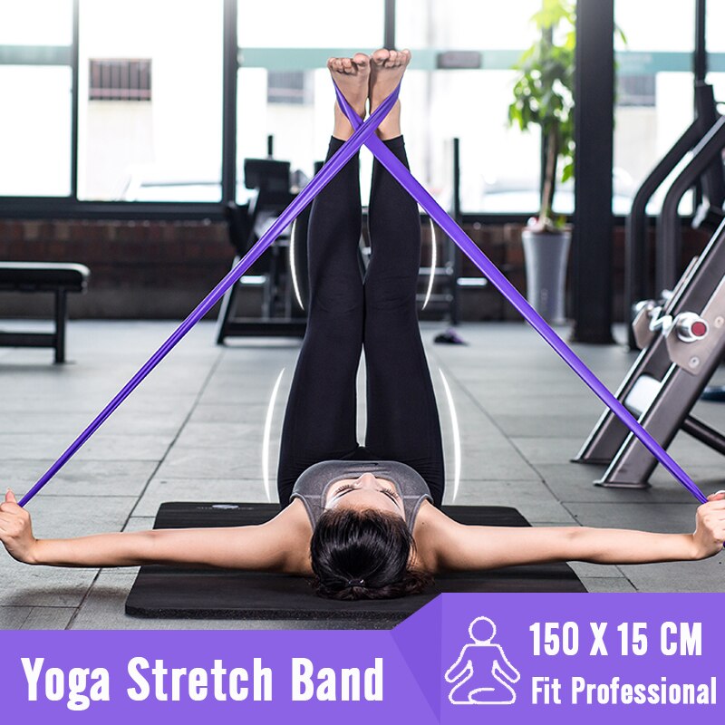 Yoga Belts Elasticity Pilates 150cm *15cm Exercise Training Resistance Bands Gym Sport Accessories Stretch Strap Leg Fitness Enfom Clothing