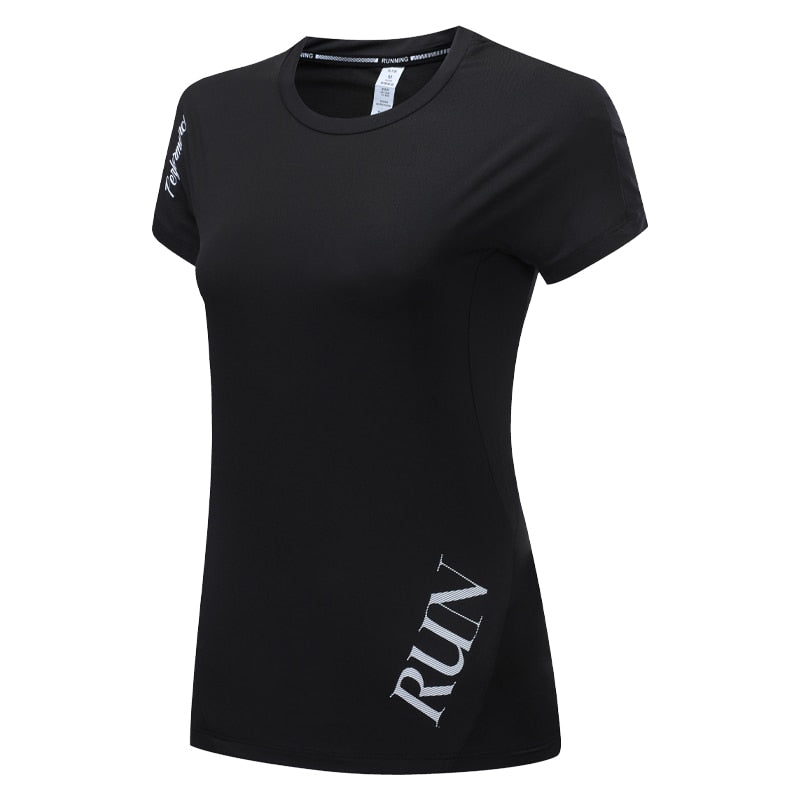 Yoga Run Clothes Breathable Sport Quick Dry Women Workout Shirts Traning Gym Blouse Outdoor Active Slim Short Sleeves Enfom Clothing