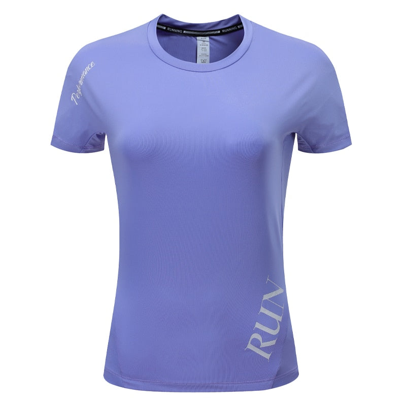 Yoga Run Clothes Breathable Sport Quick Dry Women Workout Shirts Traning Gym Blouse Outdoor Active Slim Short Sleeves Enfom Clothing