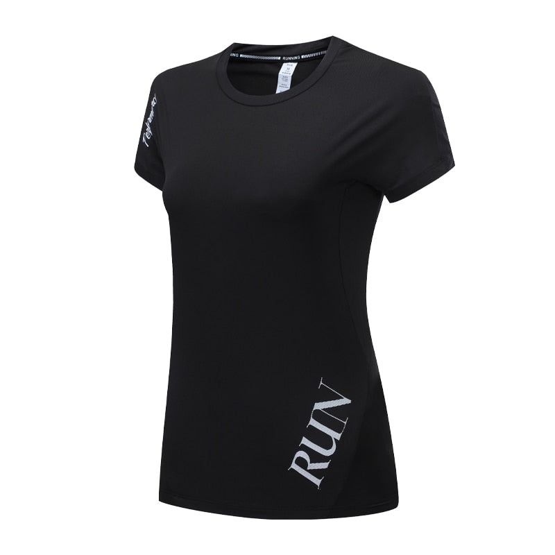 Yoga Run Clothes Breathable Sport Quick Dry Women Workout Shirts Traning Gym Blouse Outdoor Active Slim Short Sleeves Enfom Clothing