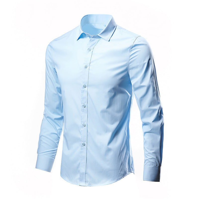 Men White Casual Suit Shirt Solid Color
