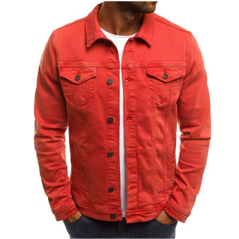 Casual Men Jacket Denim Button Shirt