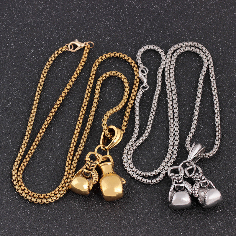 Fashion Gold Necklace Boxing Sport Simplicity