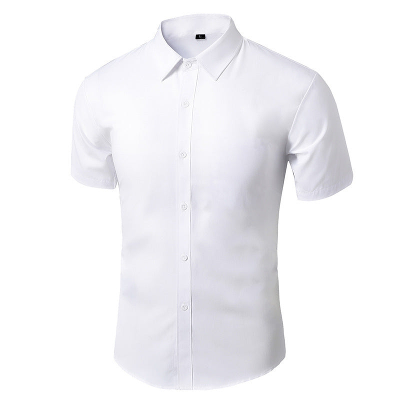 Men White Casual Suit Shirt Solid Color
