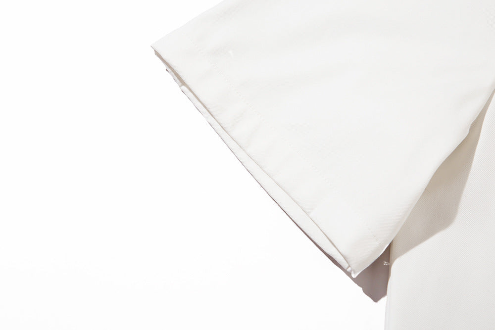 Fashion Stand Collar Short Sleeve Shirt Men