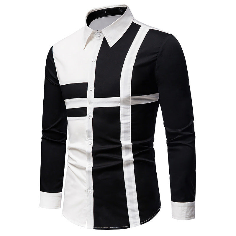Hollow European Size Long Sleeve Shirt Men