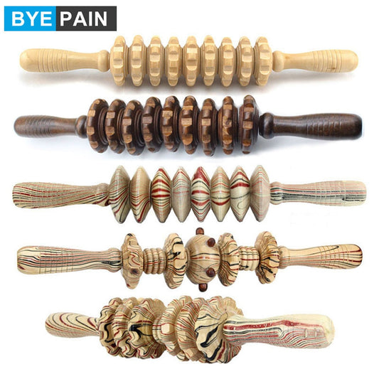 BYEPAIN Wooden Exercise Roller Sport Injury Gym Body Leg Trigger Point Muscle Roller Sticks Massager Health Care Enfom Clothing