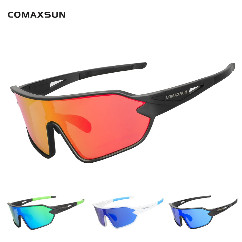 COMAXSUN Polarized Cycling Glasses 5 Lenses MTB Road Bike Sport Mirror Sunglasses Riding Eyewear Anti-UV400 Bicycle Goggles Enfom Clothing