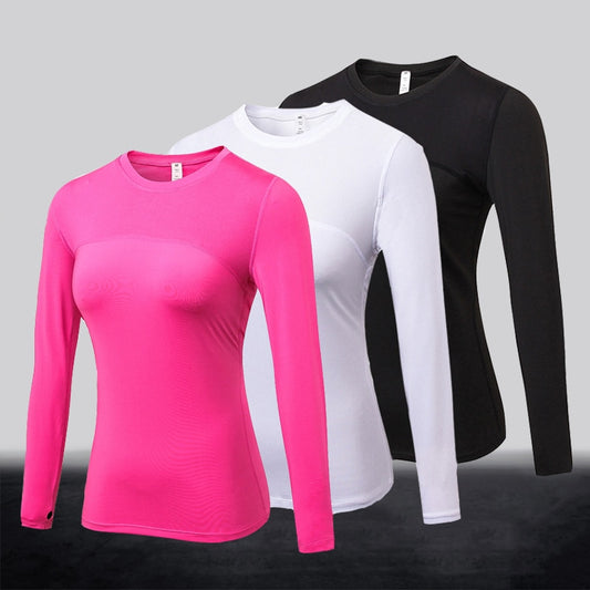 Elastic Gym Yoga Shirt Long Sleeve Women Slim Mesh Running Sport Jacket Quick Dry Black Fitness Sweatshirts Enfom Clothing