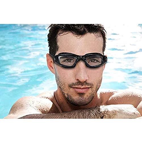 FUNDASTIC, Swim Goggles Swimming Goggles No Leaking Anti Fog UV Protection Triathlon with Nose Clips + Ear Plugs,Swim Goggles for Women Men Adult Youth (Black) Enfom Clothing