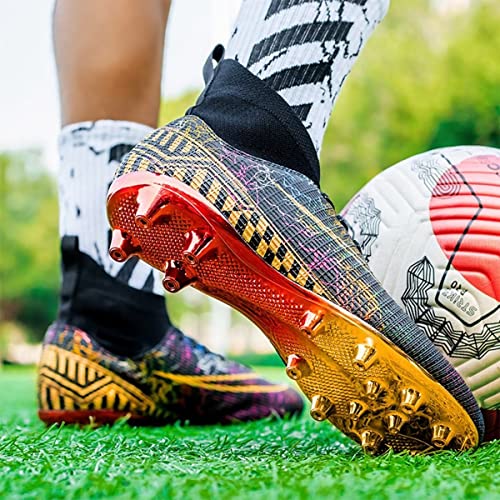 MESUZ Unisex's Football Cleats No Slip Cleats Soccer Shoes for Cleats Football Running Black Enfom Clothing