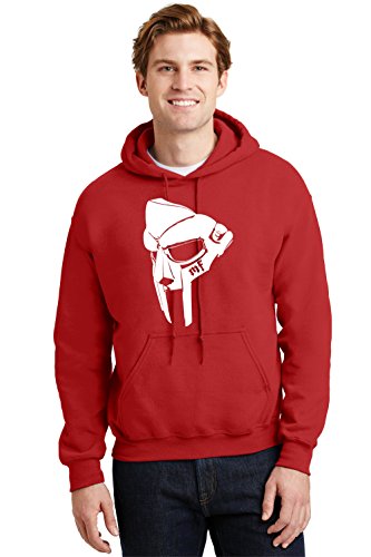 MF Doom Mask Hoodie Metal Face Underground Madvillains Hip Hop Sweatshirt Red Enfom Clothing